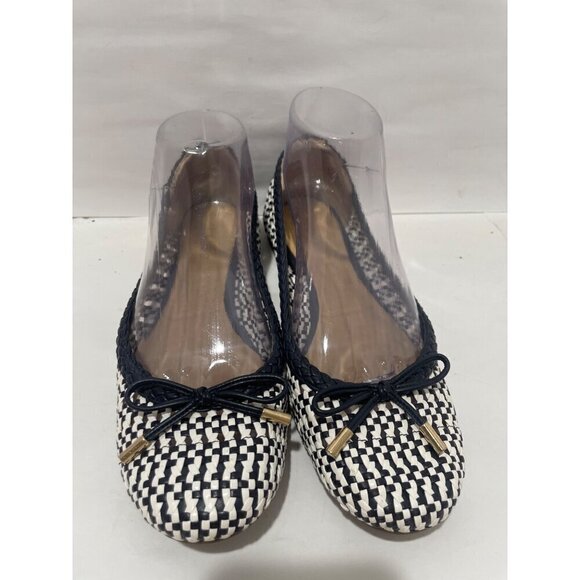 TALBOTS OLYMPIA Womens OPEN-WEAVE BALLET FLATS - BI-COLOR bow texture size 7.5 - Picture 2 of 7